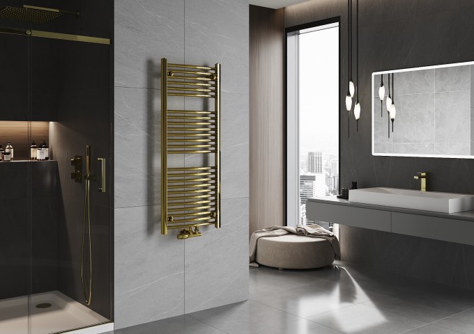 radiatore da bagno dorato