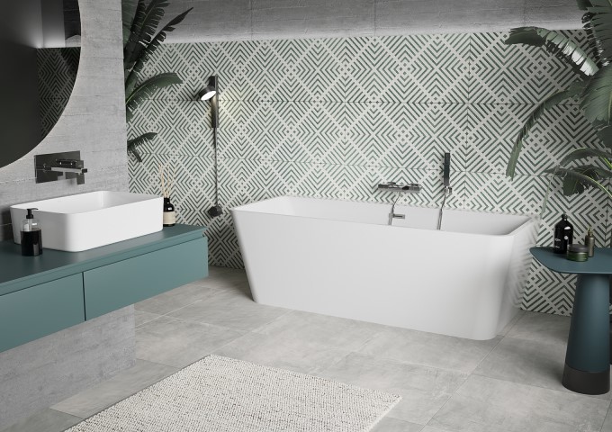 Vasca indipendente addossata 170x80 cm