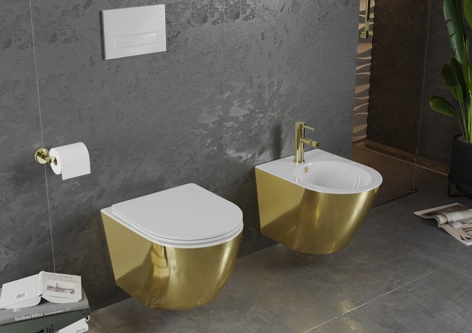 Portarotoli carta igienica oro