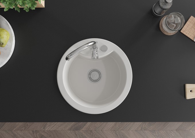 Lavelli in granito bianco a una vasca