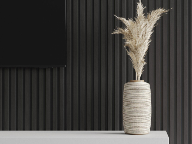 Pannelli decorativi neri nella stanza