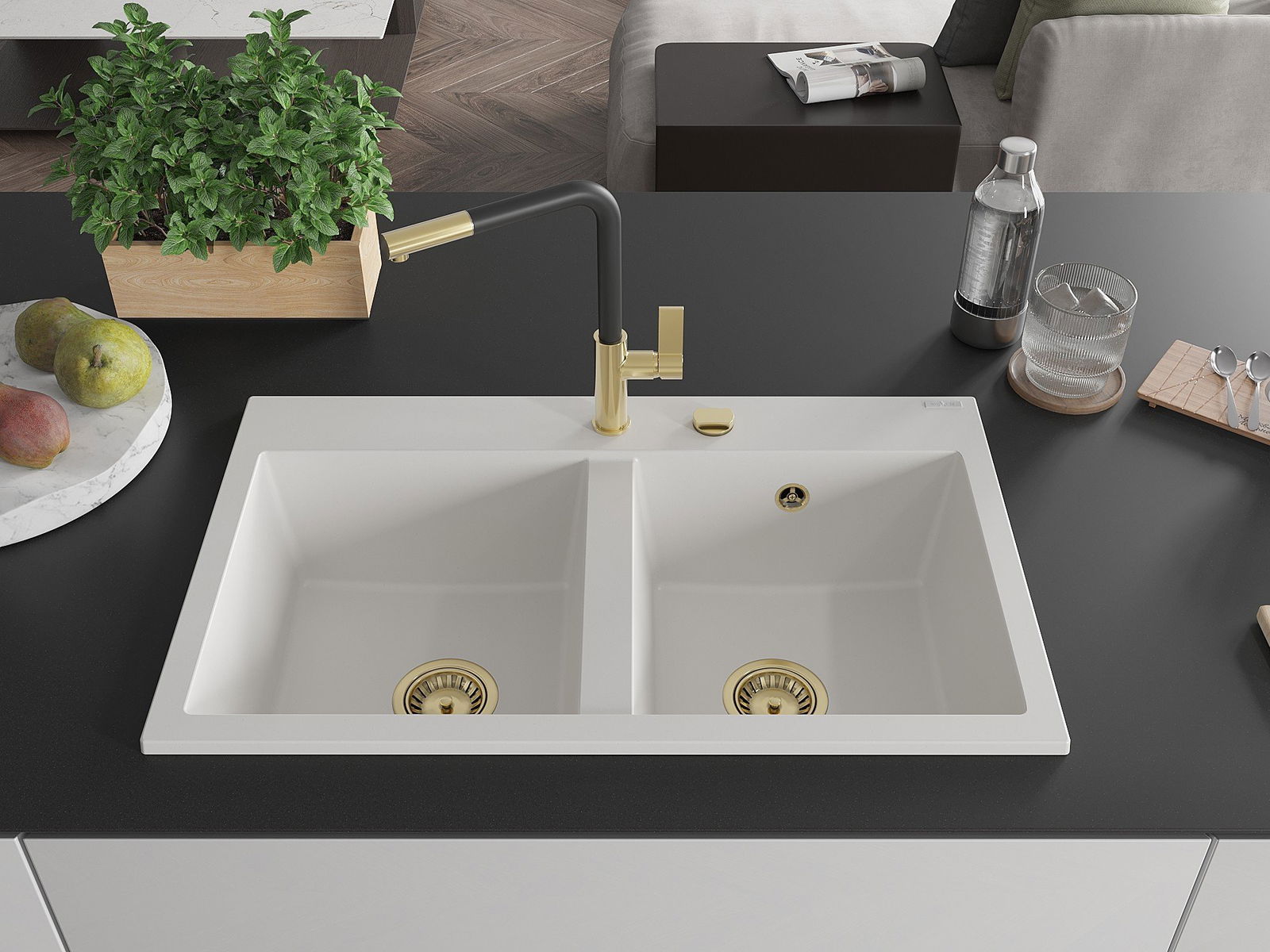 Grande lavello doppia vasca