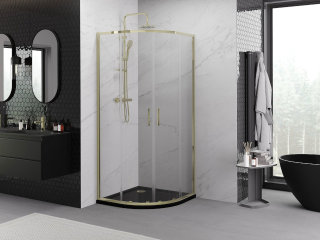 Arredamento bagno con cabina doccia semicircolare