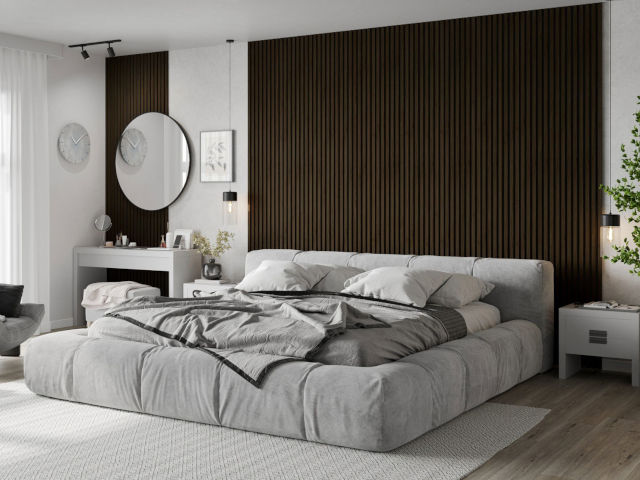 Lamelle wenge in camera da letto