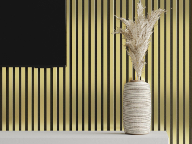 Lamelle dorate in una stanza