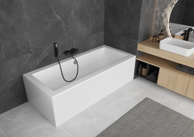 Vasche rettangolari scarico al centro