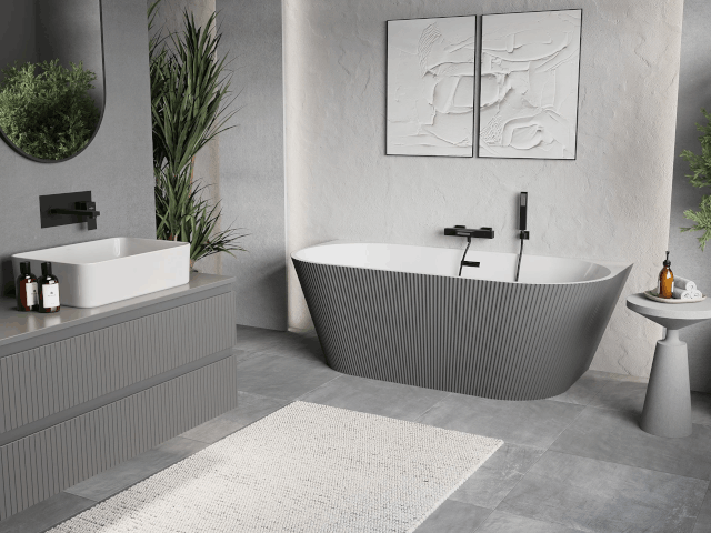 Bagno con piastrelle quadrate 60x60