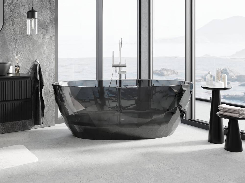 Piastrelle quadrate in bagno