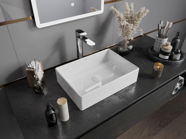 Bagno con mobile sottolavabo Mexen di colore nero