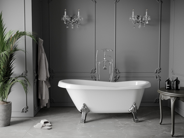 Piastrelle grigie Mexen in bagno