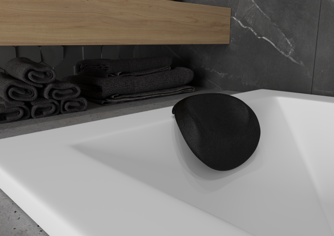 Poggiatesta per vasche da bagno neri