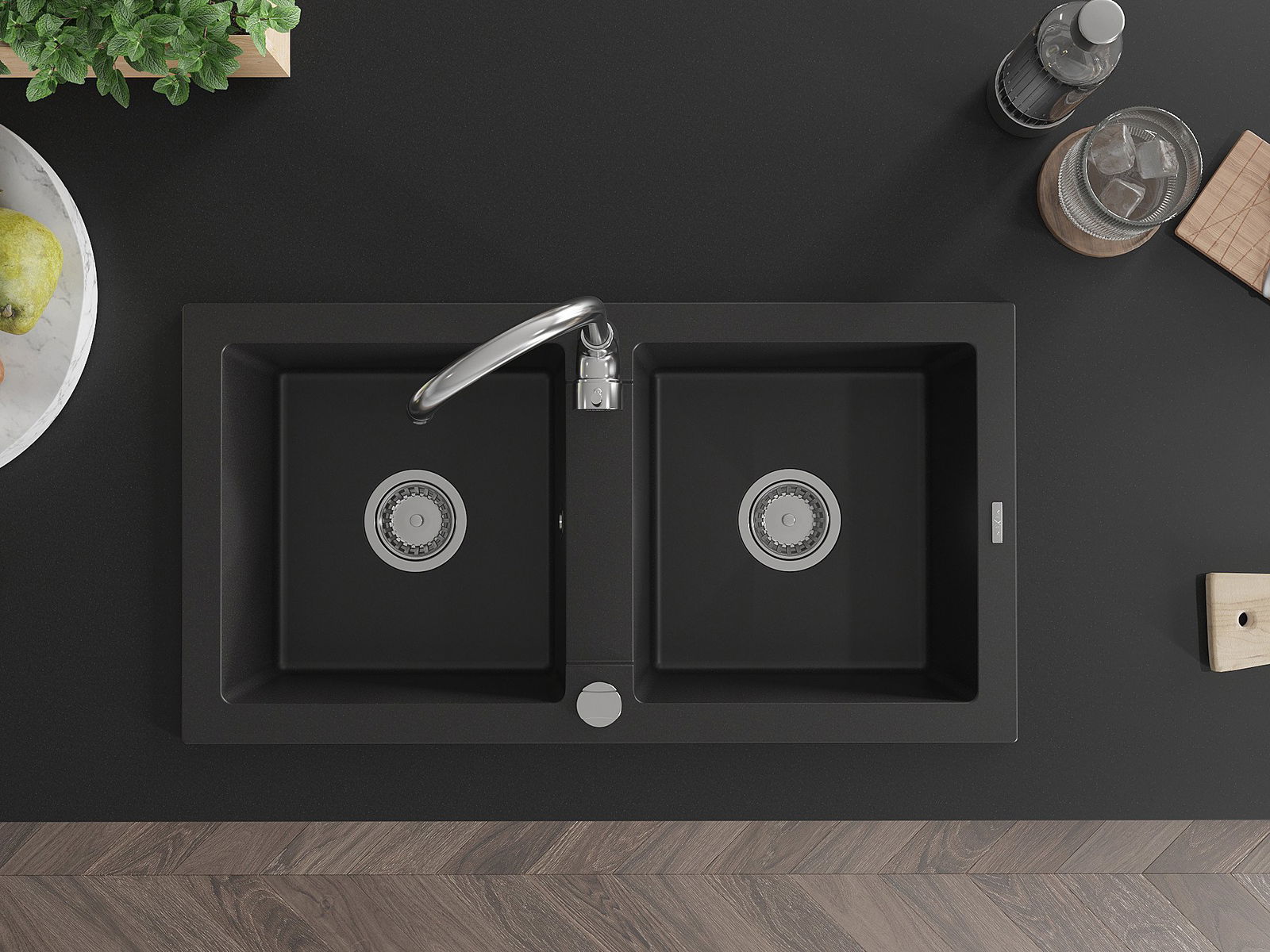 Lavello doppia vasca Mexen