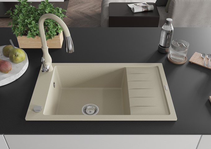 Lavelli da cucina in granito monovasca beige
