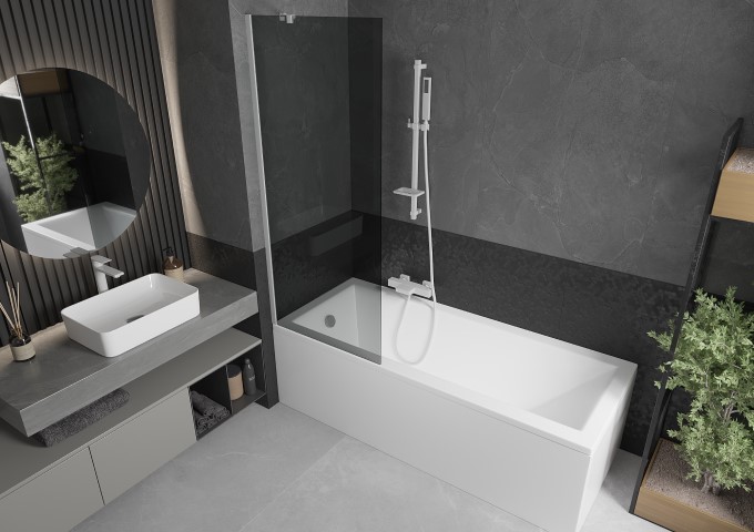 Paraventi da vasca da bagno con motivo bianco