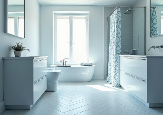 Pannelli vinilici spina di pesce in bagno