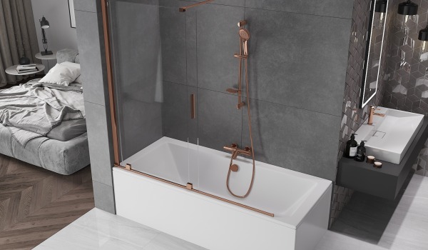 Bagno con finiture in oro rosa