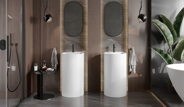 Accessori in legno nel bagno in stile boho