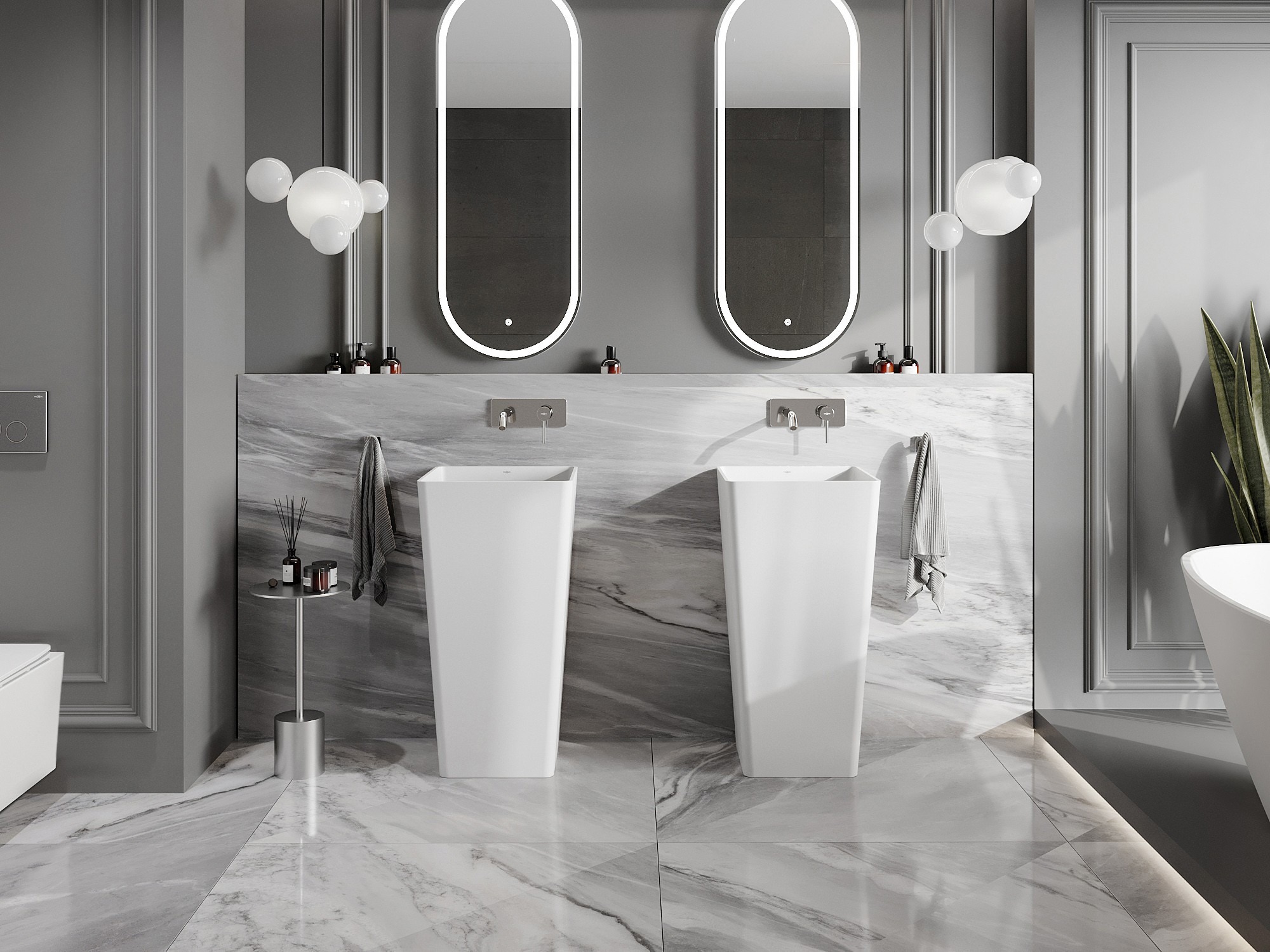 Bagno in marmo in stile classico