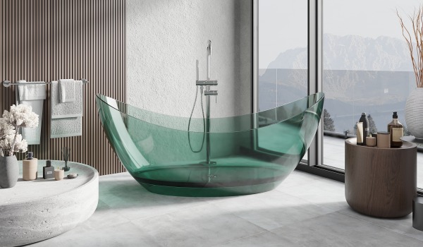 Vasca da bagno freestanding trasparente - lusso in piena trasparenza