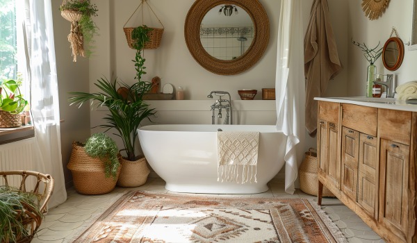 Bagno in stile boho, ovvero zona wellness privata