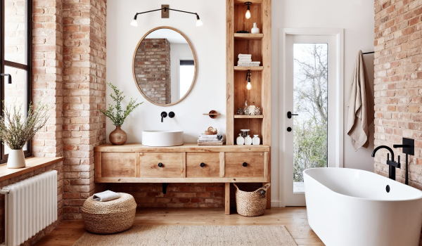 Bagno rustico: come creare un ambiente caldo e accogliente in stile naturale?