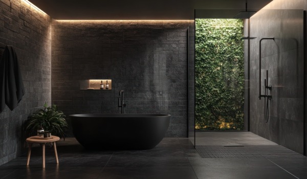 Moderno bagno scuro — come creare un interno senza effetto opprimente?