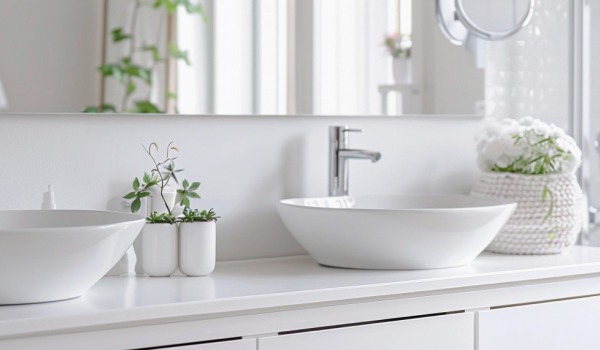 Lavabo da appoggio — dove installare il rubinetto per rendere il bagno comodo ed estetico?