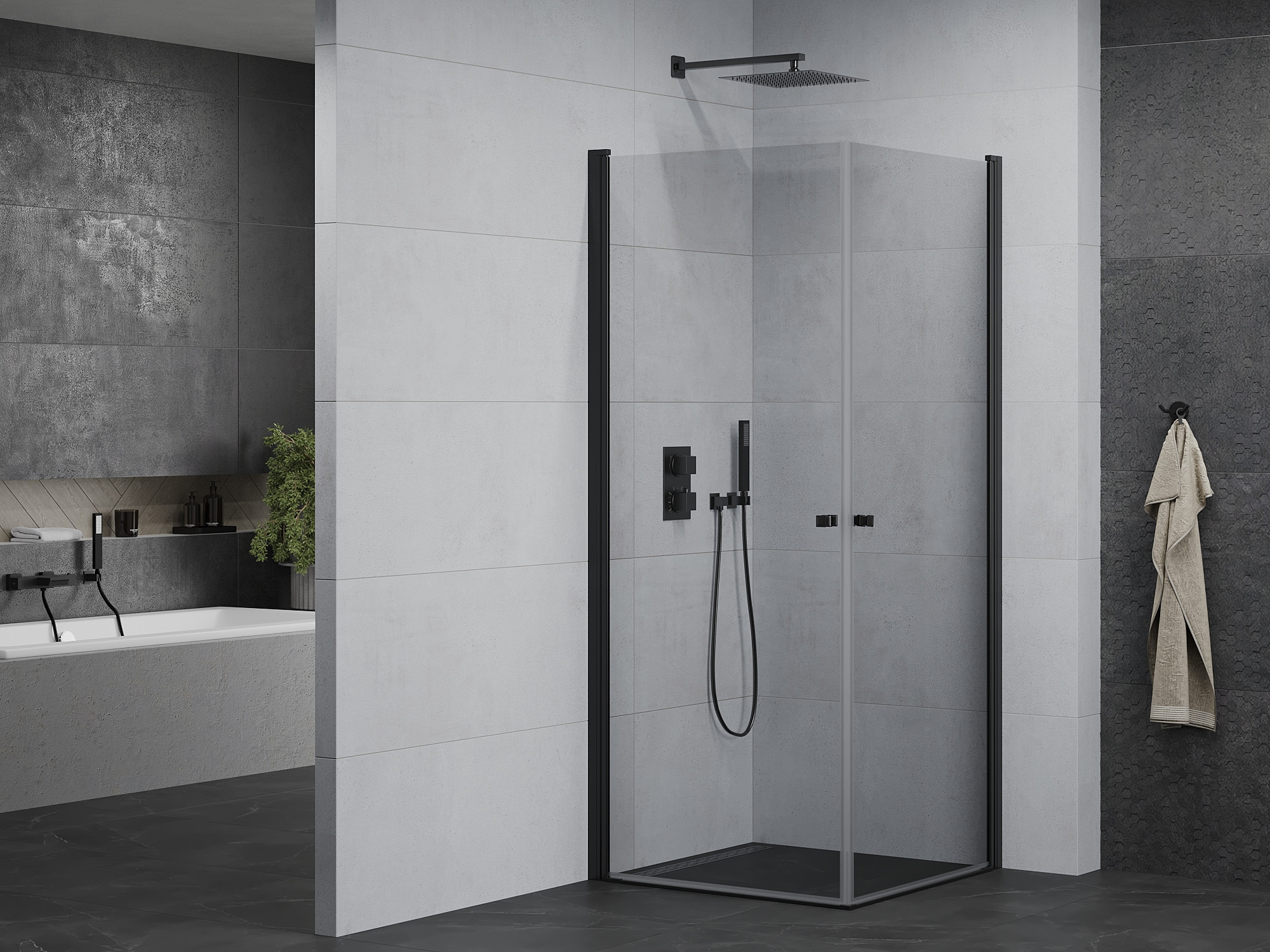 Bagno moderno con cabina doccia