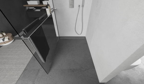 parete doccia con mensola in stile moderno