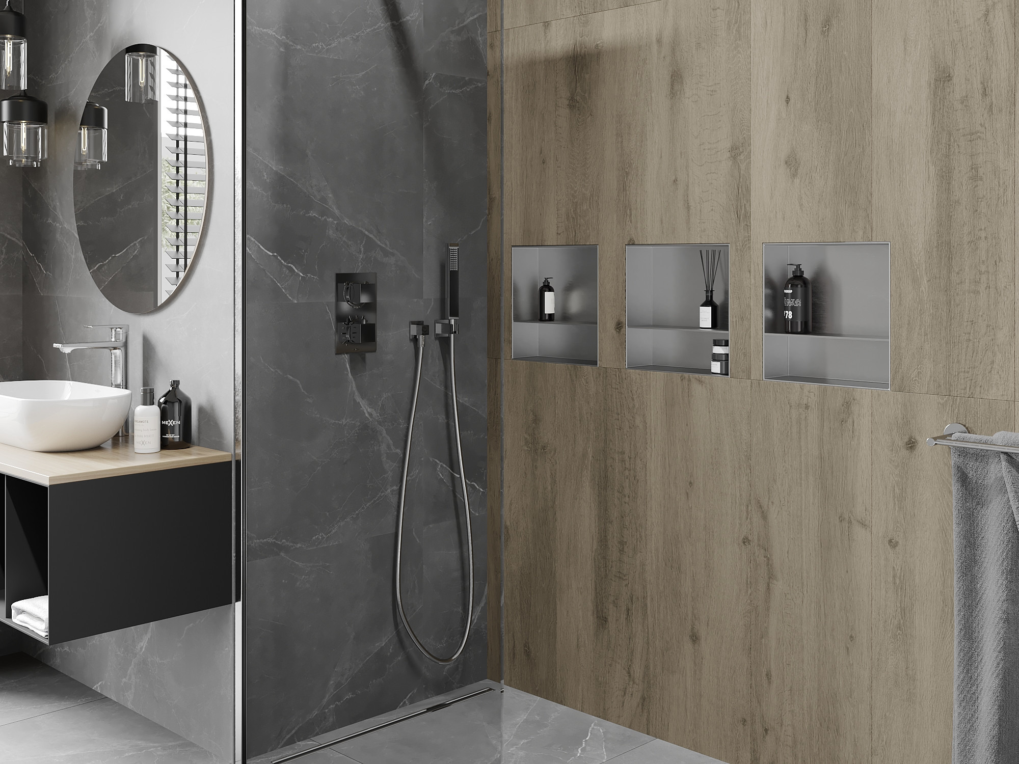 Mensole da incasso - elemento ideale per il bagno in un design moderno