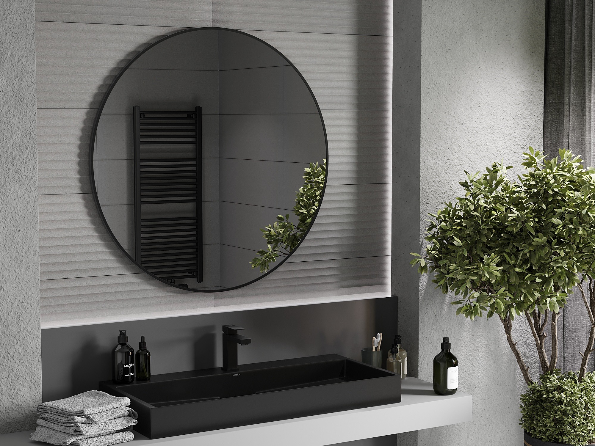 Bagno scuro in stile industriale