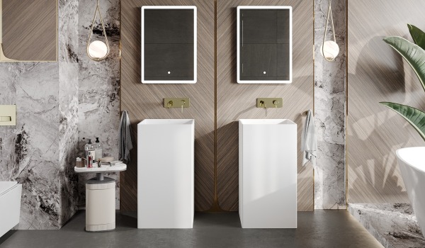 Bagno orientale con legno